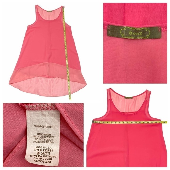 BOAZ Pink Sleeveless Sheer High Low Tunic Top - Picture 12 of 12